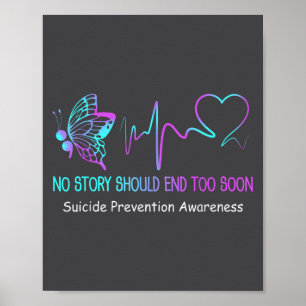 Suicide Prevention Awareness Month Gift Butterfly Poster