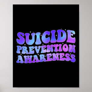 Suicide Prevention Awareness Month Gift Teal Purpl Poster