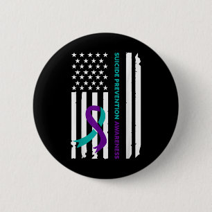 Suicide Prevention Awareness Month Ribbon American 6 Cm Round Badge