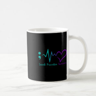 Suicide Prevention Awareness Month Semicolon Heart Coffee Mug