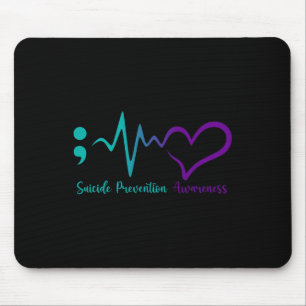 Suicide Prevention Awareness Month Semicolon Heart Mouse Pad