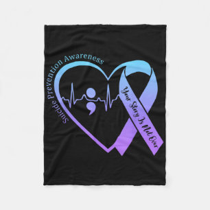 Suicide Prevention Awareness Month Teal & Purp Fleece Blanket