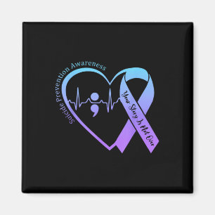 Suicide Prevention Awareness Month Teal &amp; Purp Magnet