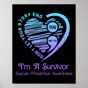 Suicide Prevention Awareness Month Teal &amp; Purp Poster