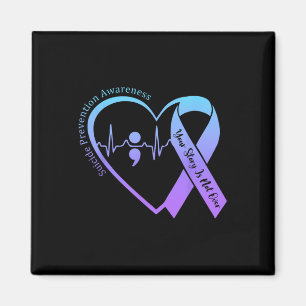 Suicide Prevention Awareness Month Teal And Purple Magnet