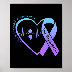 Suicide Prevention Awareness Month Teal And Purple Poster