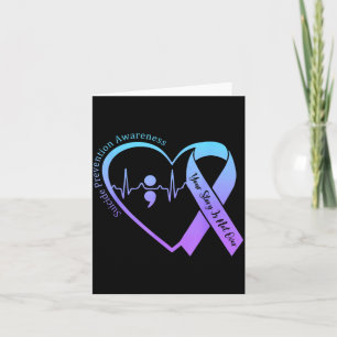 Suicide Prevention Awareness Month Teal Purple Card