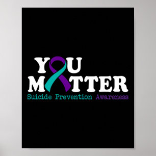 Suicide Prevention Awareness Month Teal Purple Rib Poster