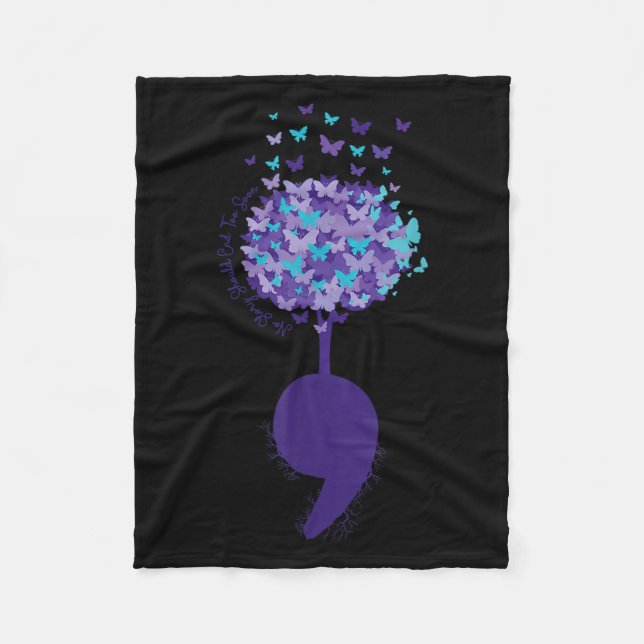 Suicide Prevention Awareness No Story Should End T Fleece Blanket (Front)