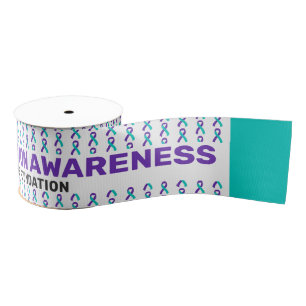 Suicide Prevention Awareness Pattern Ribbon Grosgrain Ribbon