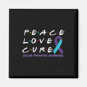 Suicide Prevention Awareness Peace Love Cure Magnet