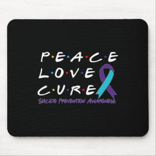 Suicide Prevention Awareness Peace Love Cure Mouse Pad