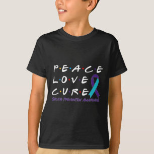 Suicide Prevention Awareness Peace Love Cure  T-Shirt