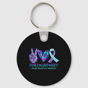 Suicide Prevention Awareness Peace Love Hope Menta Key Ring
