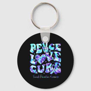 Suicide Prevention Awareness Peace Love Hope Menta Key Ring