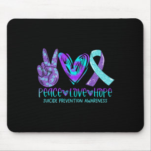 Suicide Prevention Awareness Peace Love Hope Menta Mouse Pad
