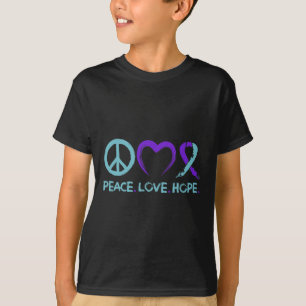 Suicide Prevention Awareness Peace Love Hope  T-Shirt