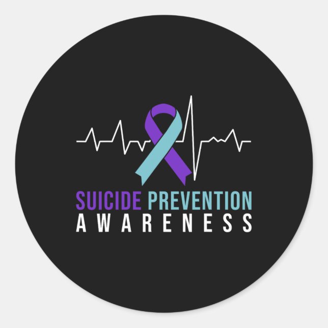 Suicide Prevention Awareness Pink And Teal Ribbon  Classic Round Sticker (Front)