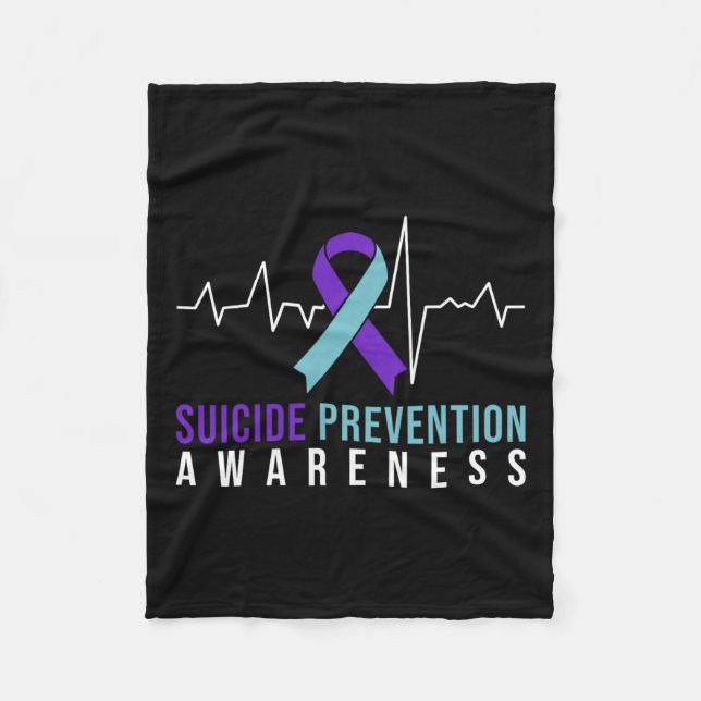 Suicide Prevention Awareness Pink And Teal Ribbon  Fleece Blanket (Front)