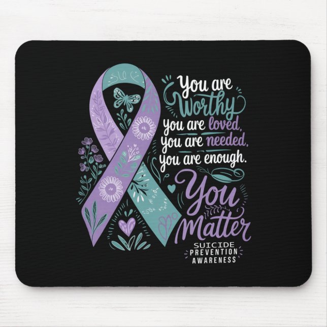 Suicide Prevention Awareness Positive Support Mouse Pad (Front)
