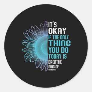 Suicide Prevention Awareness Purple And Teal  Classic Round Sticker