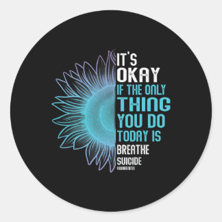 Suicide Prevention Awareness Purple And Teal  Classic Round Sticker