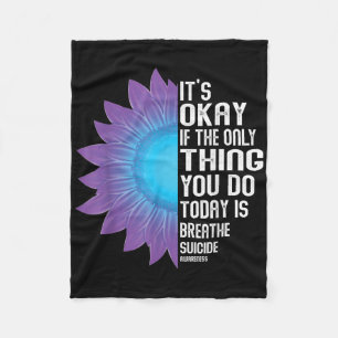 Suicide Prevention Awareness Purple And Teal Fleece Blanket