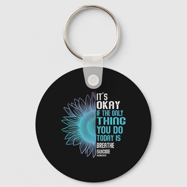 Suicide Prevention Awareness Purple And Teal  Key Ring (Front)