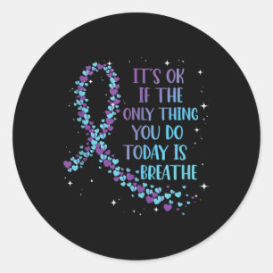 Suicide Prevention Awareness Purple And Teal Tank  Classic Round Sticker