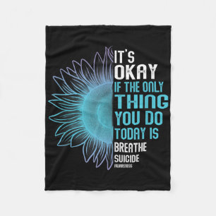 Suicide Prevention Awareness Purple And Teal Tank Fleece Blanket
