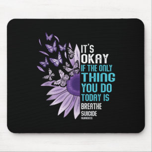 Suicide Prevention Awareness Purple And Teal Tank Mouse Pad