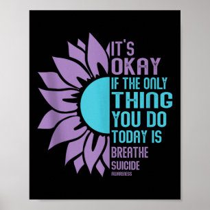 Suicide Prevention Awareness Purple And Teal Tank Poster