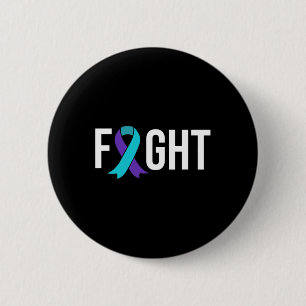 Suicide Prevention Awareness Purple Teal Ribbon 6 Cm Round Badge