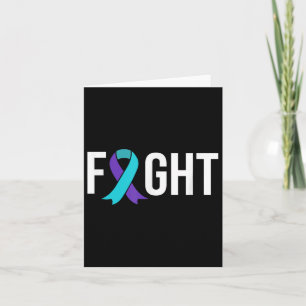 Suicide Prevention Awareness Purple Teal Ribbon Card