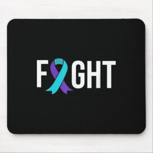 Suicide Prevention Awareness Purple Teal Ribbon  Mouse Pad