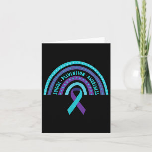 Suicide Prevention Awareness Rainbow With Ribbon  Card