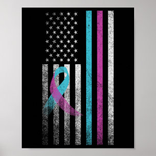 Suicide Prevention Awareness Ribbon American Vinta Poster