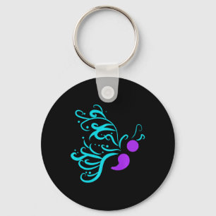 Suicide Prevention Awareness Ribbon Butterfly  Key Ring