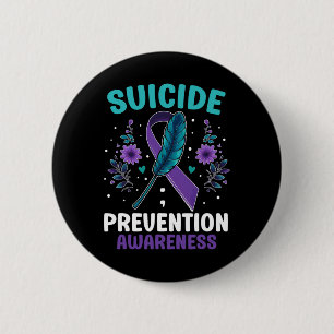 Suicide Prevention Awareness Ribbon Mental Health 6 Cm Round Badge
