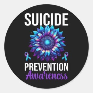 Suicide Prevention Awareness Ribbon Mental Health Classic Round Sticker