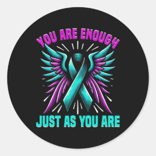 Suicide Prevention Awareness Ribbon Mental Health Classic Round Sticker
