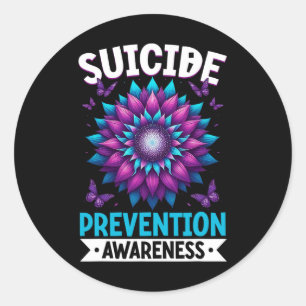 Suicide Prevention Awareness Ribbon Mental Health Classic Round Sticker