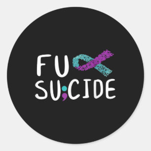 Suicide Prevention Awareness Ribbon Support Classic Round Sticker