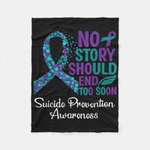 Suicide Prevention Awareness Ribbon Support Week 2 Fleece Blanket