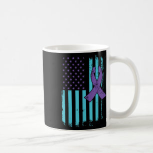 Suicide Prevention Awareness Ribbon Usa American F Coffee Mug