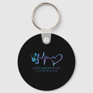 Suicide Prevention Awareness Semicolon Butterfly H Key Ring