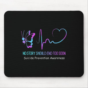 Suicide Prevention Awareness Semicolon Butterfly H Mouse Pad