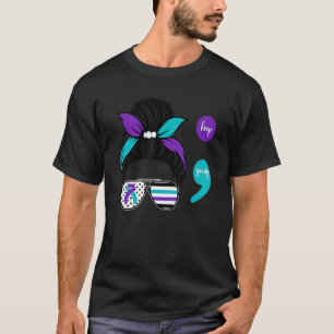 Suicide Prevention Awareness Semicolon Keep Going  T-Shirt
