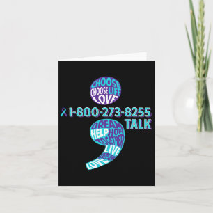 Suicide Prevention Awareness Semicolon Prevent Sui Card