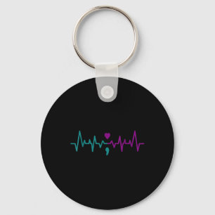 Suicide Prevention Awareness Semicolon Stay Heartb Key Ring